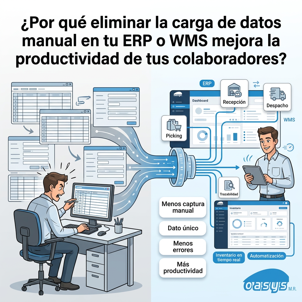 ¿Por qué eliminar la carga de datos manual en tu ERP o WMS mejora la productividad de tus colaboradores?